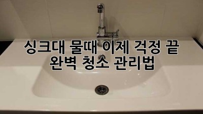 싱크대 물때, 이제 걱정 끝! 완벽 청소 관리법
