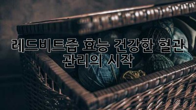 레드비트즙 효능: 건강한 혈관 관리의 시작